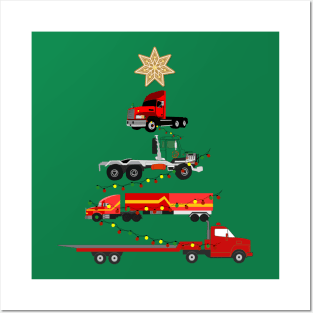 Trucker Christmas Tree Posters and Art
